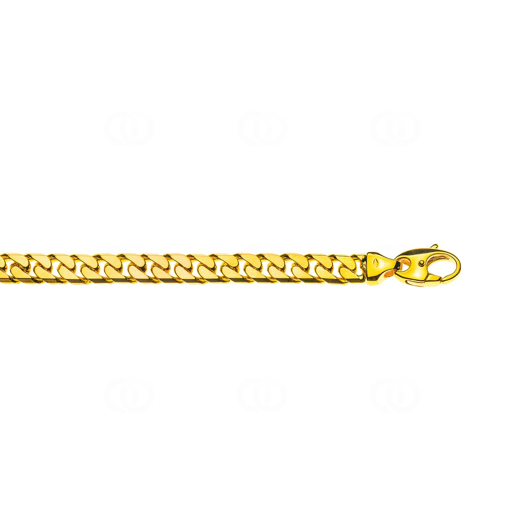 Panzerarmband massiv 750/18 K Gelbgold 7.0mm - 19cm