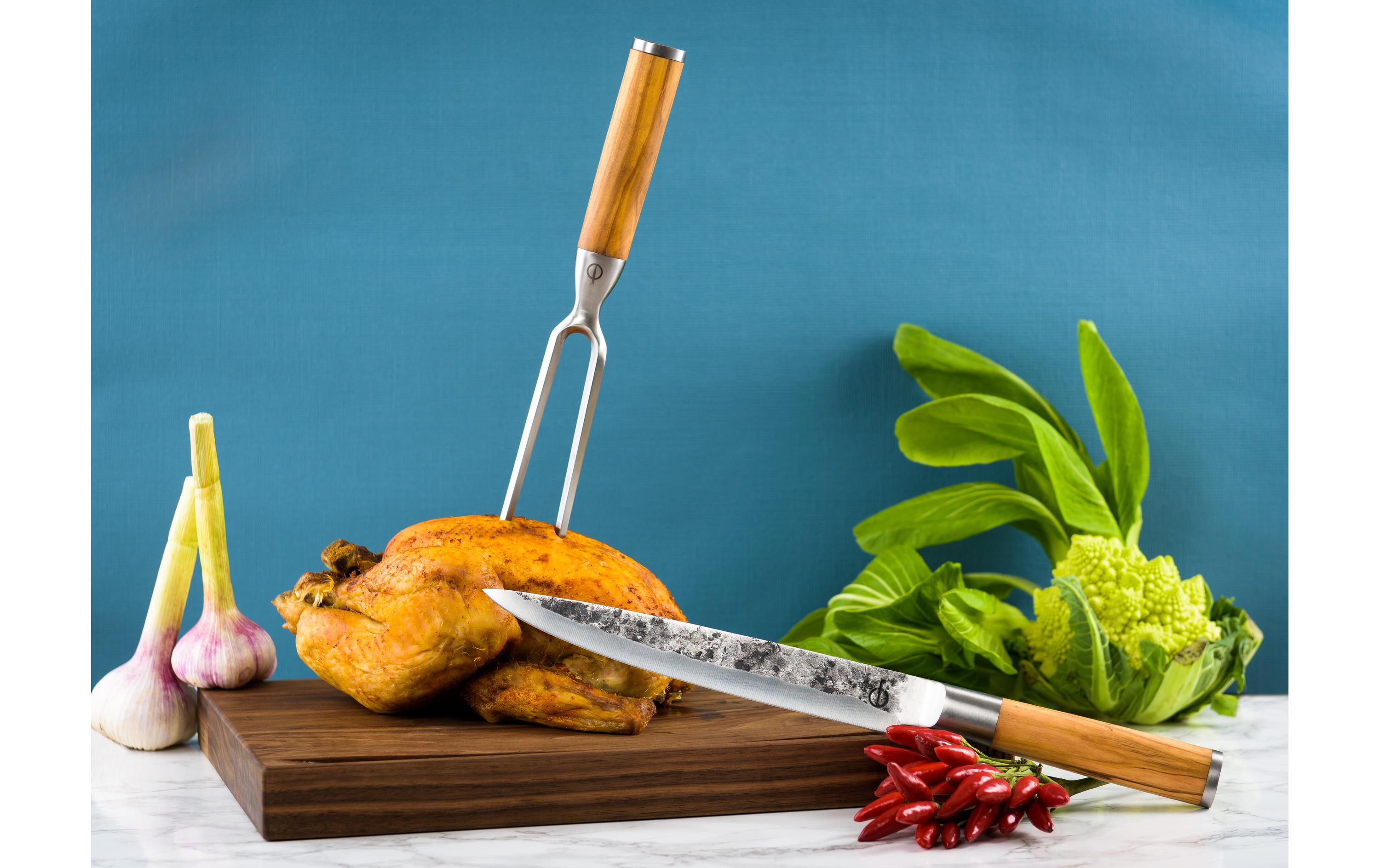 Tranchiergabel OlivenholzFleisch- und Bratengabel