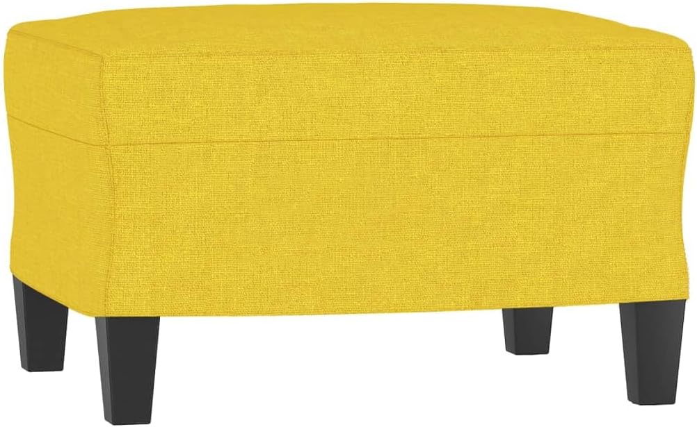 Refined 3-Sitzer-Sofa mit Hocker Hellgelb 180 cm Stoff