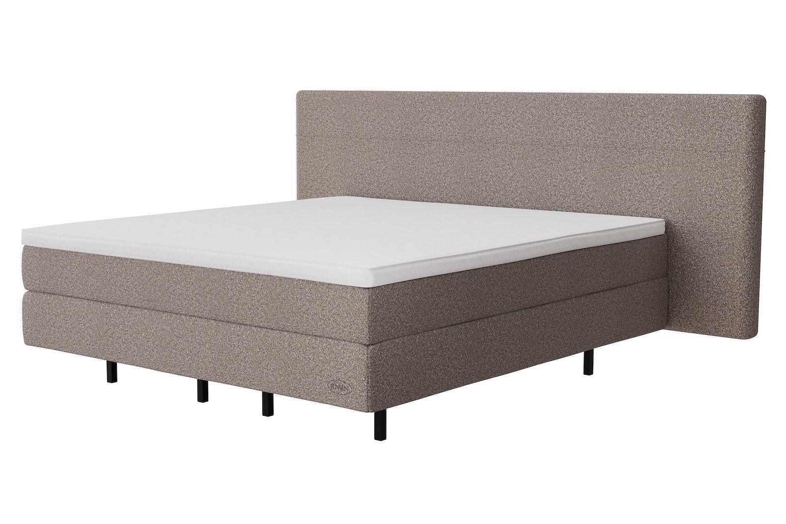 Opal Exact kontinental 160x200 cm Tekstil 188 gråbrun, 2 Exact, medium/fast, seamless, Sleep III overmadrass og Flying Optics 18 cm, gavl selges separat