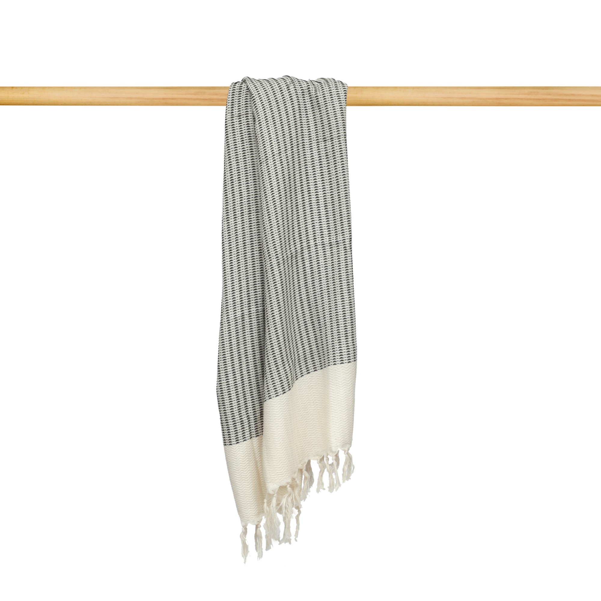 Hamamtuch 'Lutti', weiß-schwarz, L 175 cm, B 95 cm von fischer's lagerhaus