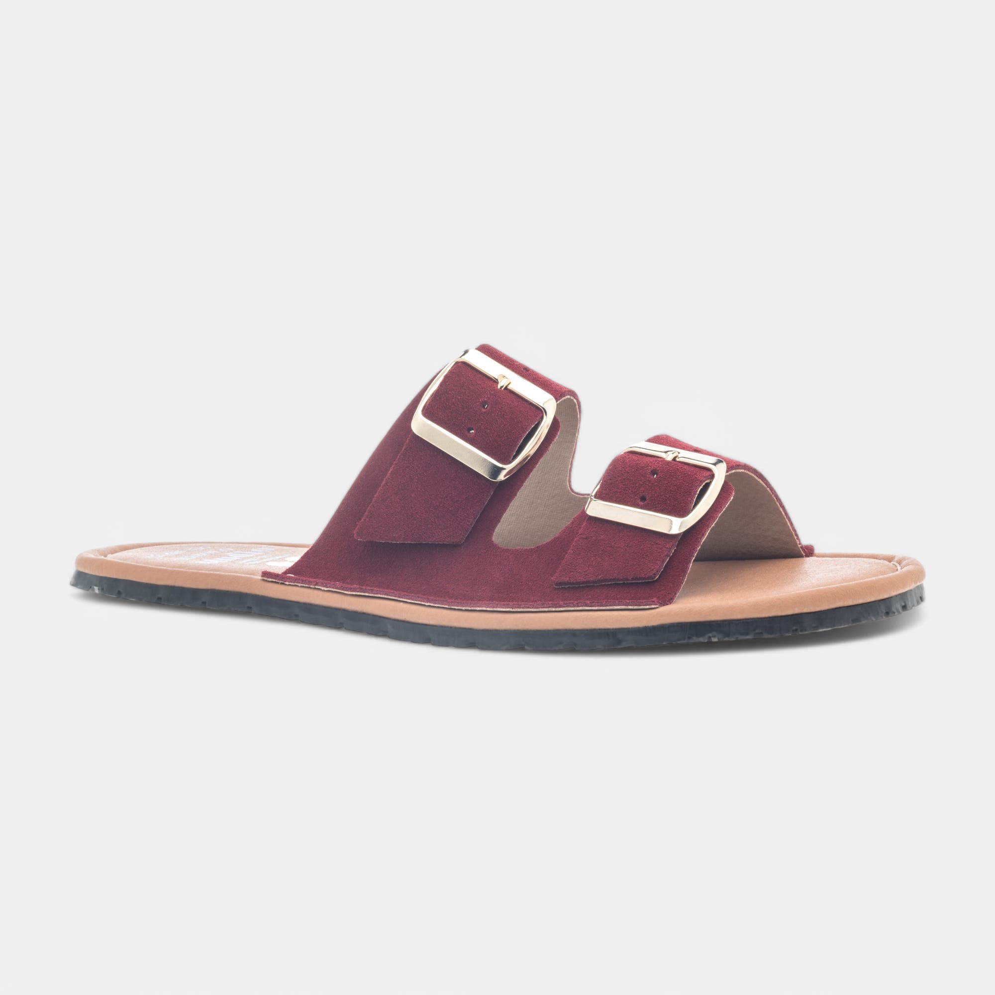 Mules Femme en cuir bordeaux