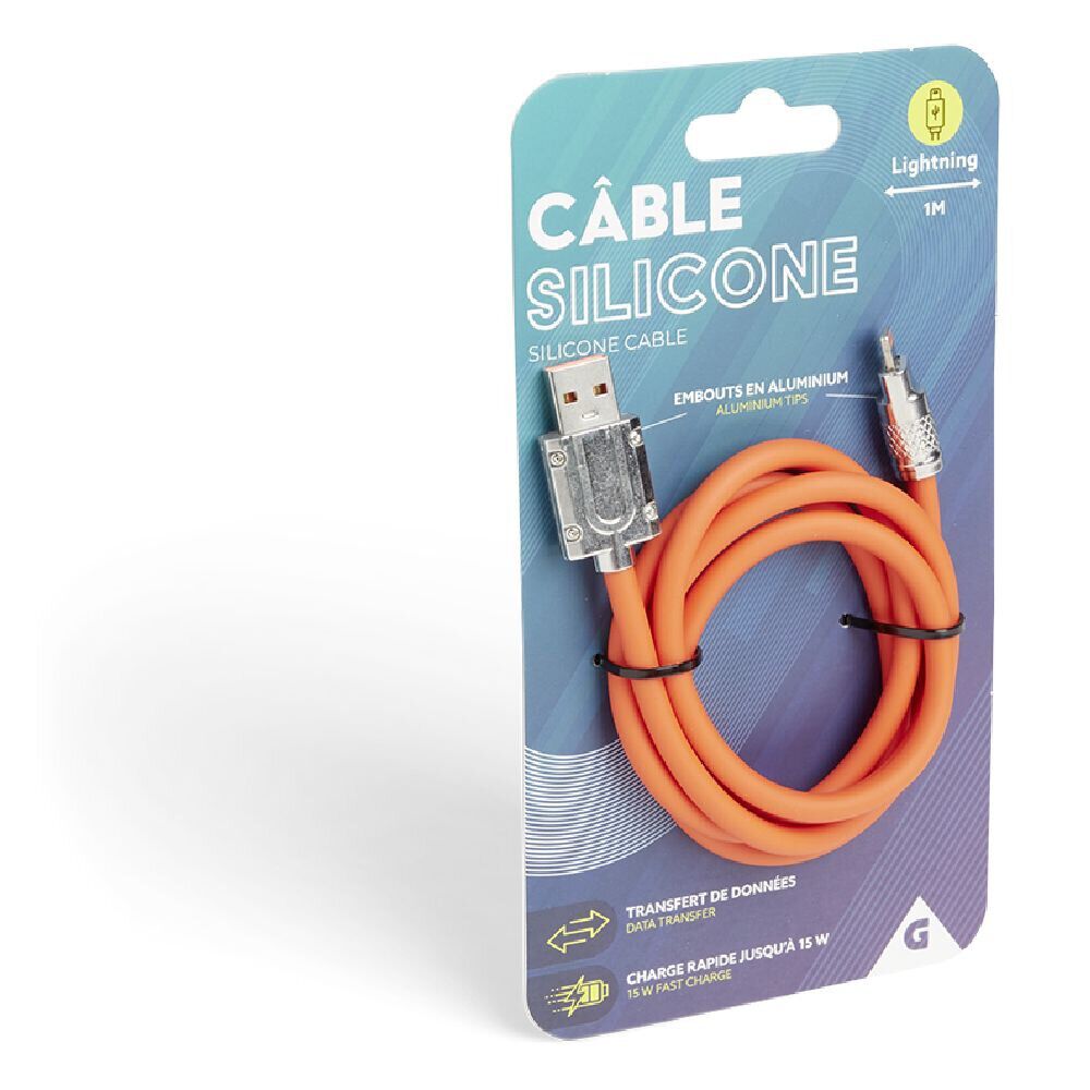 Câble lightning 1m en silicone
