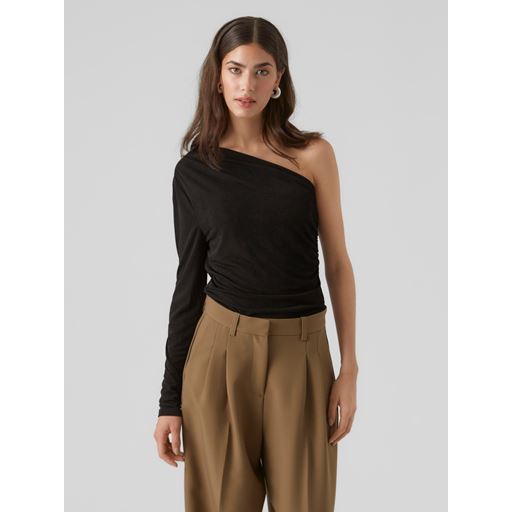Vero Moda Nara One Shoulder Bluse, Sort, S