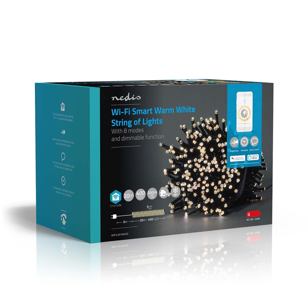 Nedis SmartLife Decoratieve LED lichtslang iOS/Android 20 meter | 400 LED's
