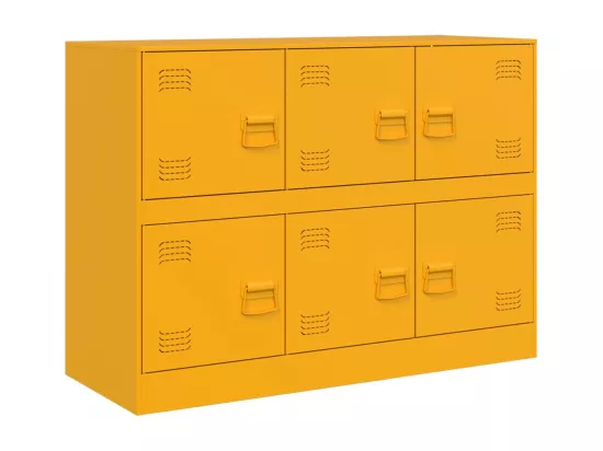 Buffet jaune moutarde 99x39x73 cm acier