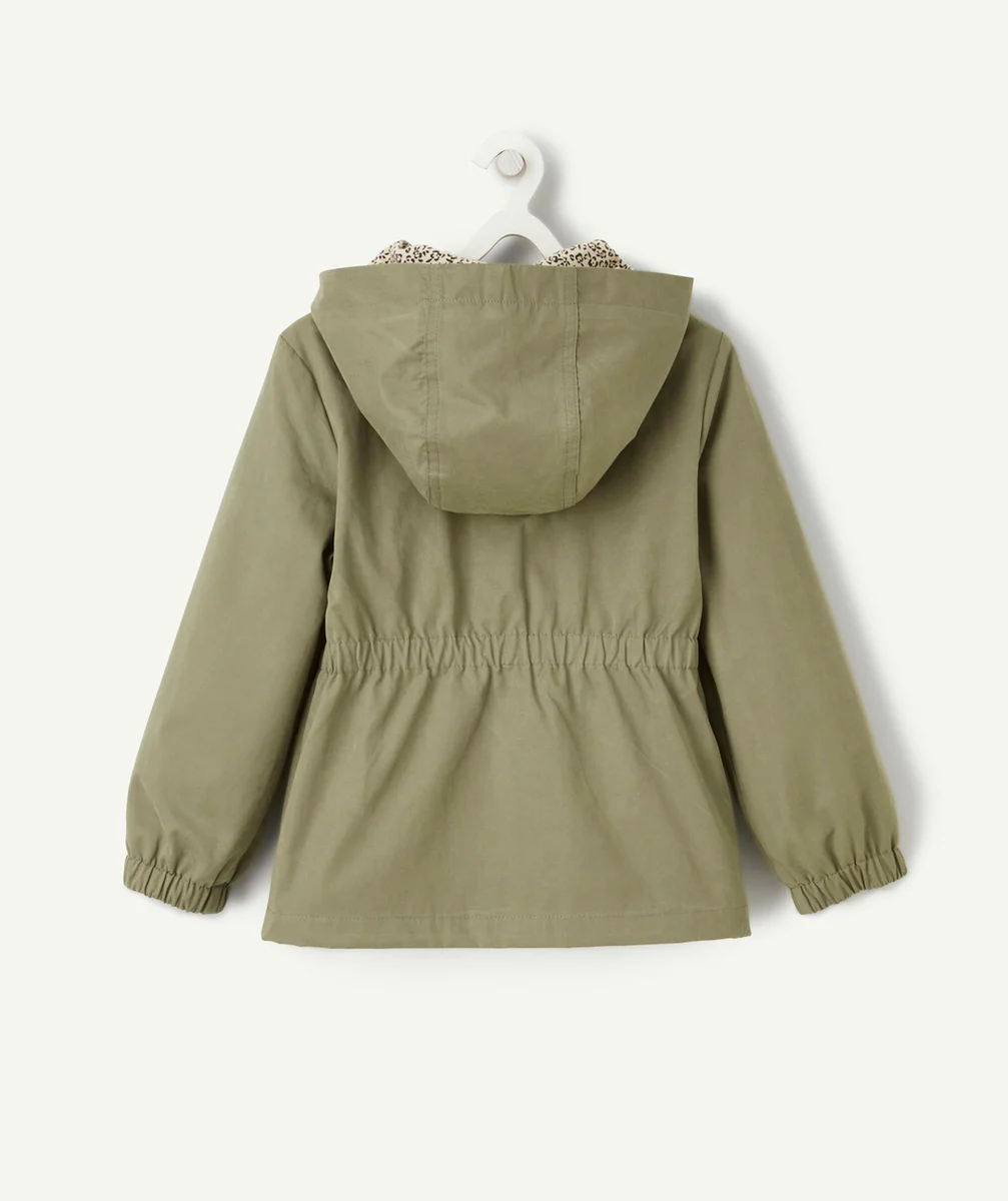 PARKA LÉGÈRE FILLE KAKI À CAPUCHE