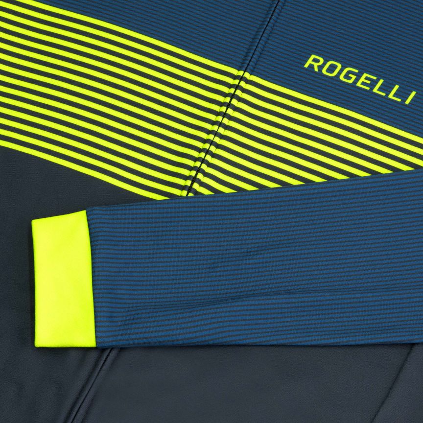 Rogelli Boost Cykeltrøje, Lange Ærmer, Gul/Blå