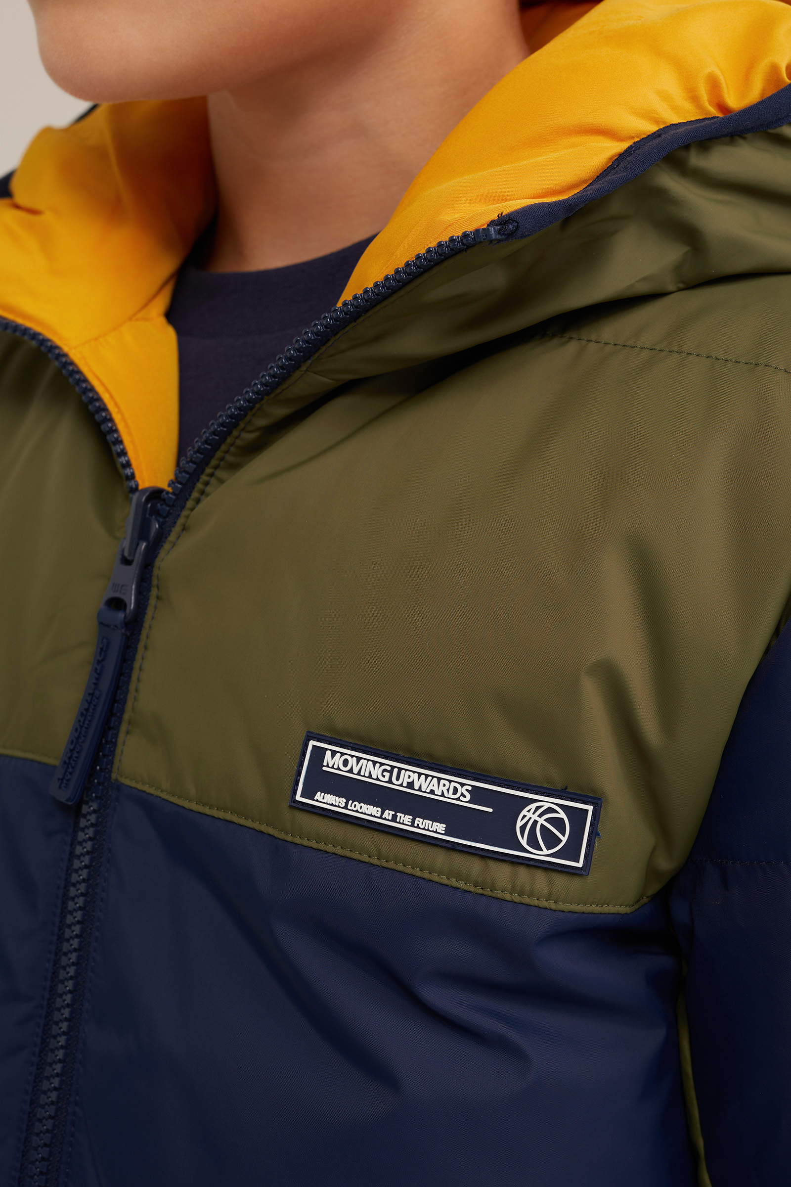 Jongens reversible jas met capuchon WE Fashion Geel