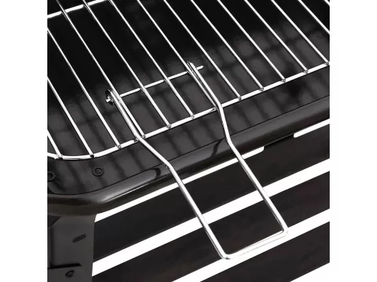 Barbecue au charbon de bois avec roues noir acier