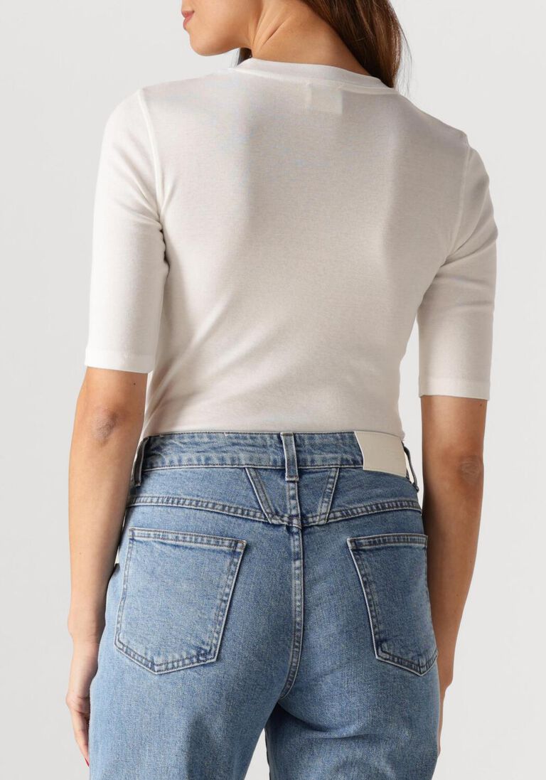 ecru closed top crewneck shortsleeve