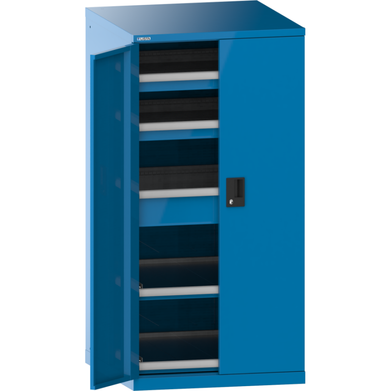 Armoire à portes battantes Lista 36x36E H 145 cm - 3 tiroirs + 2 rayons extensibles - charge 75 Kg
