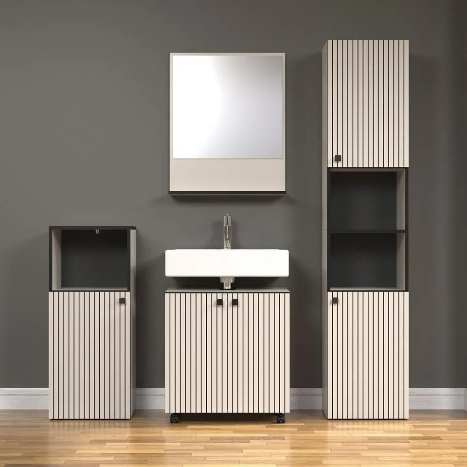CALICOSY - Geribbelde badkamerkolom PUREBLISS - 15x122x44,5 cm