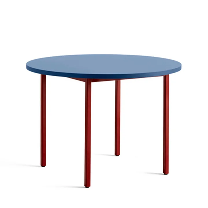 HAY - Two-Colour Esstisch rund, Ø 105 cm, blau / dunkelrot