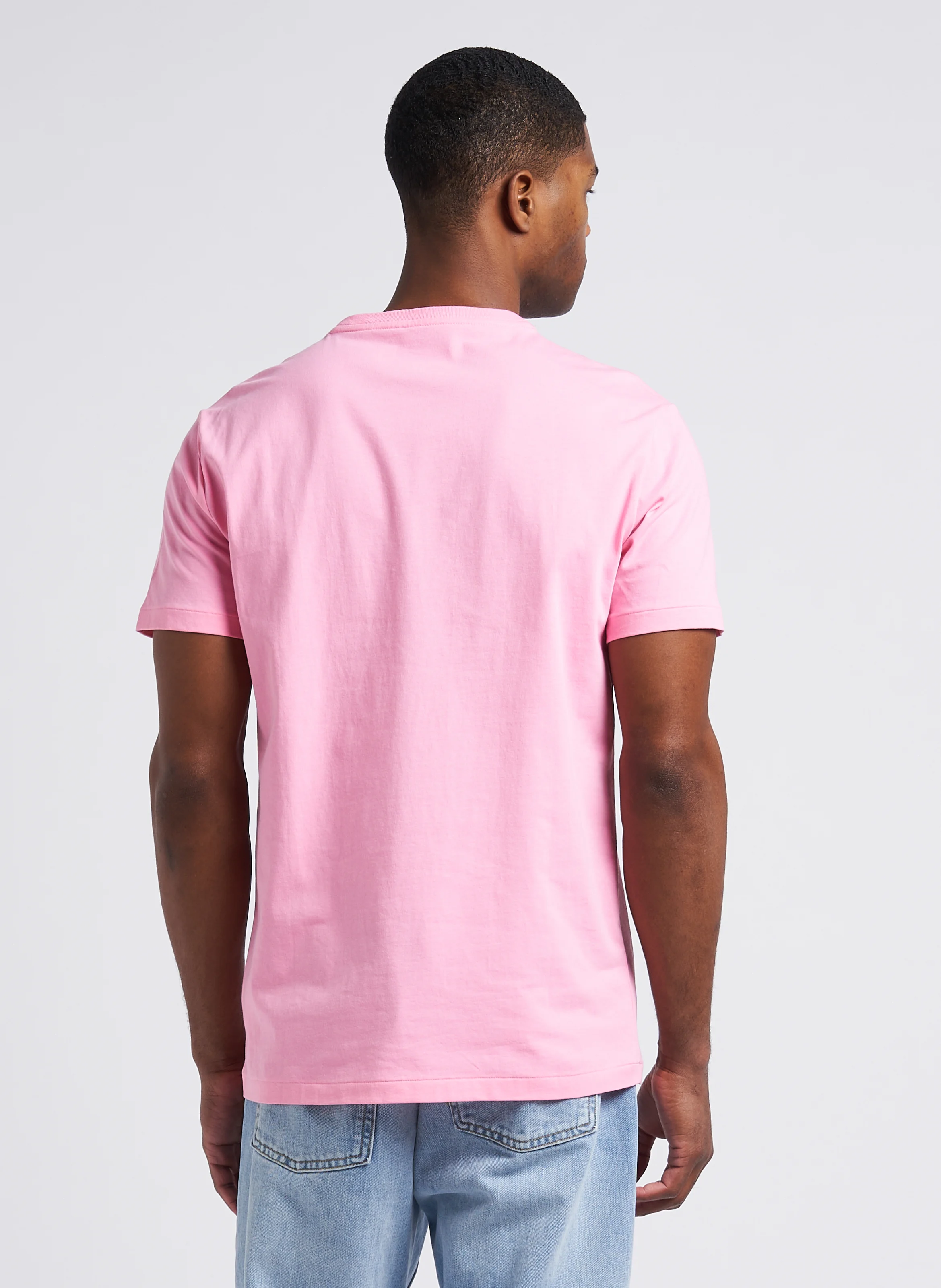 Tee-shirt col rond slim-fit en coton | Rose