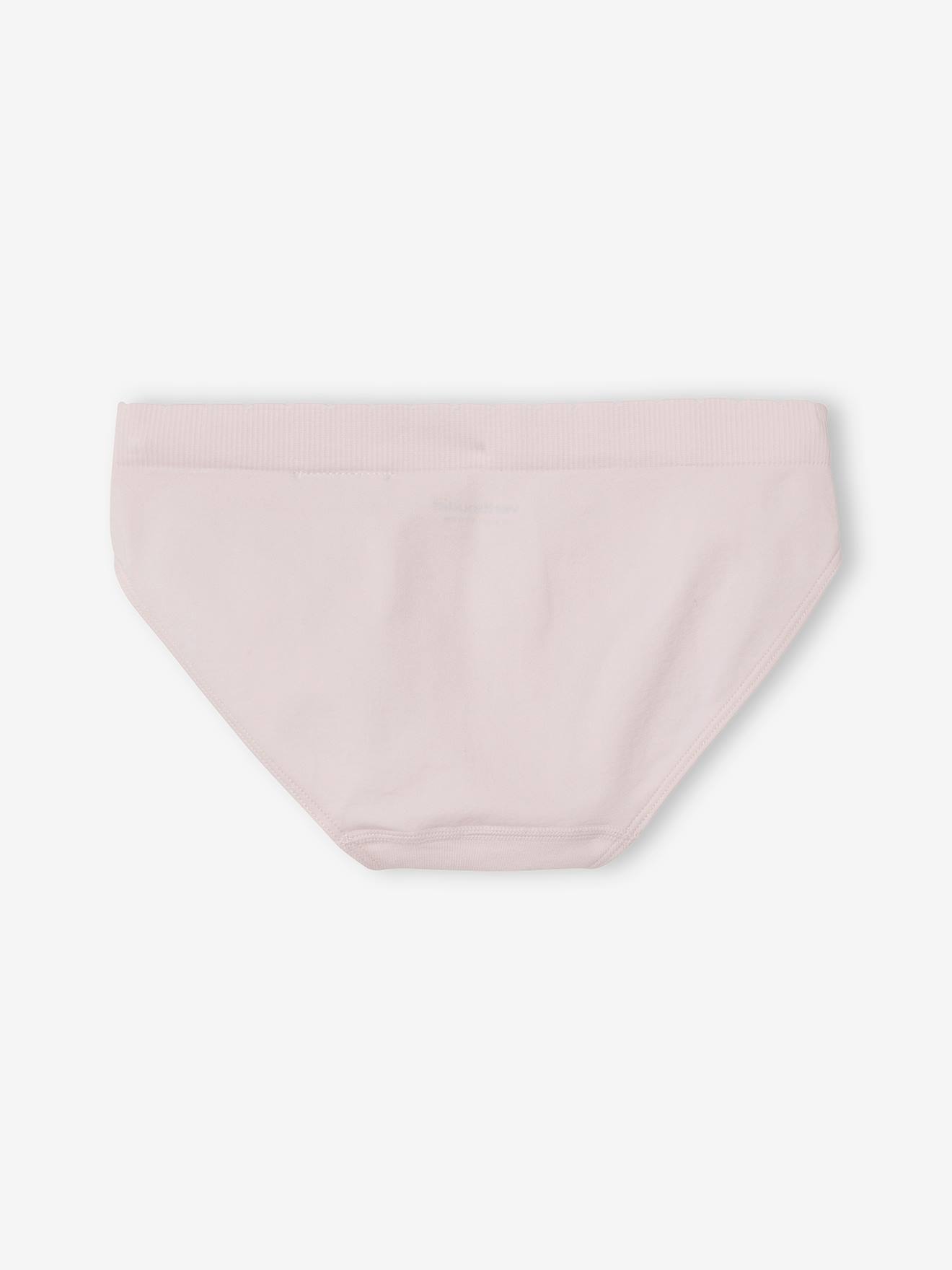 Pacote com 2 calcinhas de microfibra para meninas, lisas, tamanho médio, rosa.