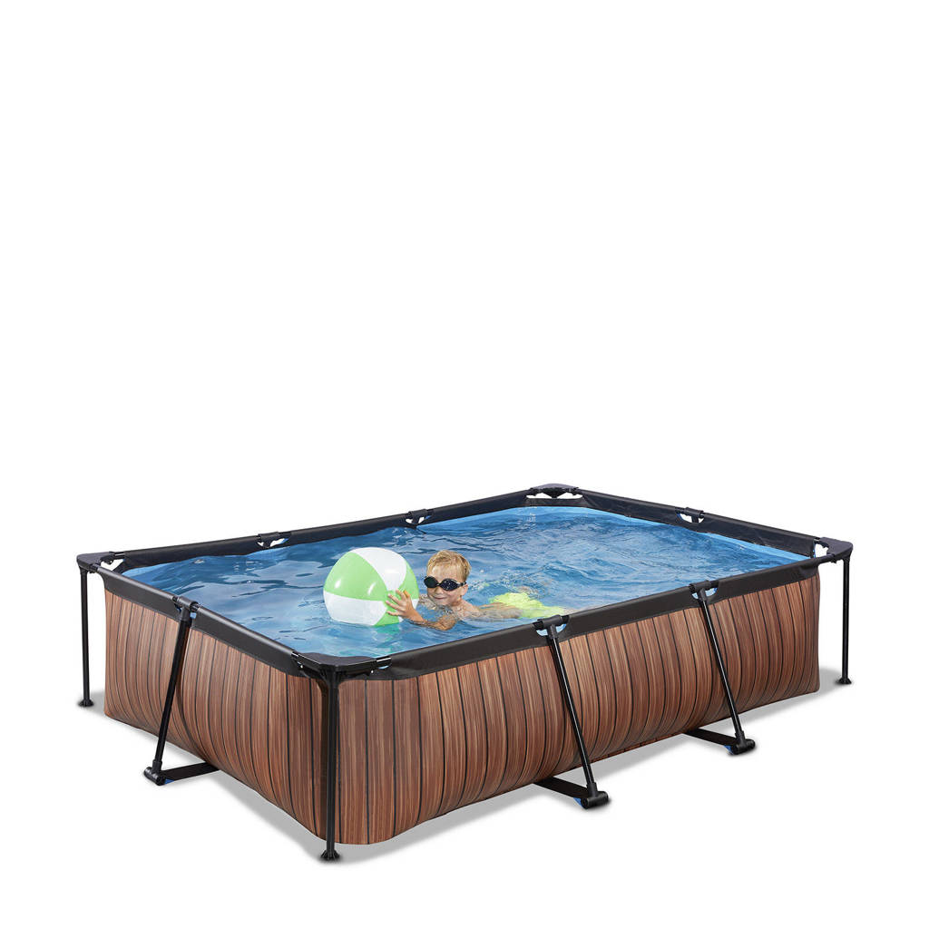 super fijn badFrame Pool 300x200x65cm (12v Cartridge filter) - Houtbruin