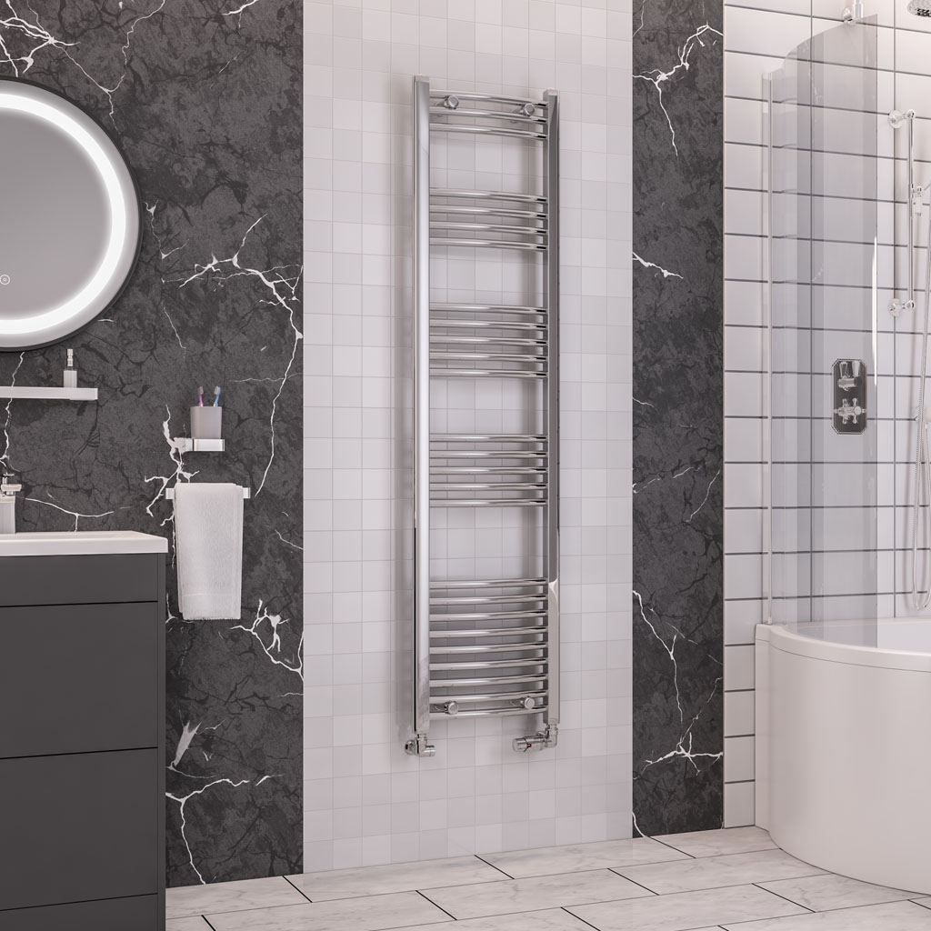 Eastbrook Wendover gebogen handdoekradiator 40x160cm 399W chroom