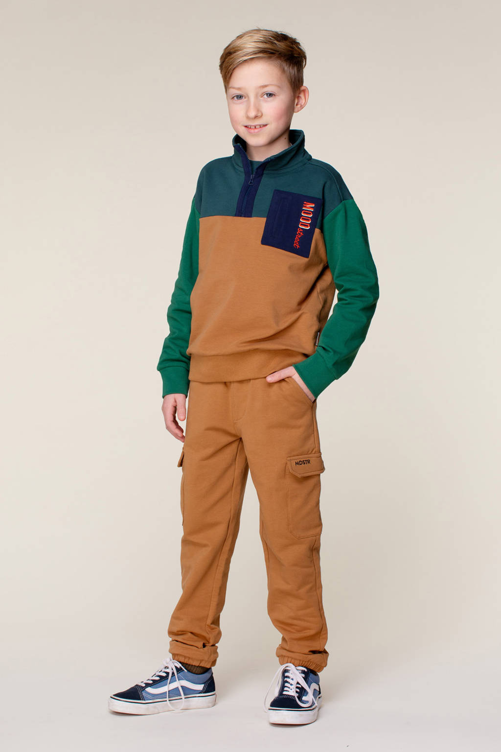 Moodstreet regular fit cargobroek Bodi karamelbruin