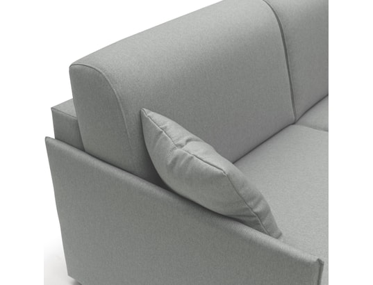 DIVANI.STORE - Canapé lit evans en tissu imperméable gris 3 places