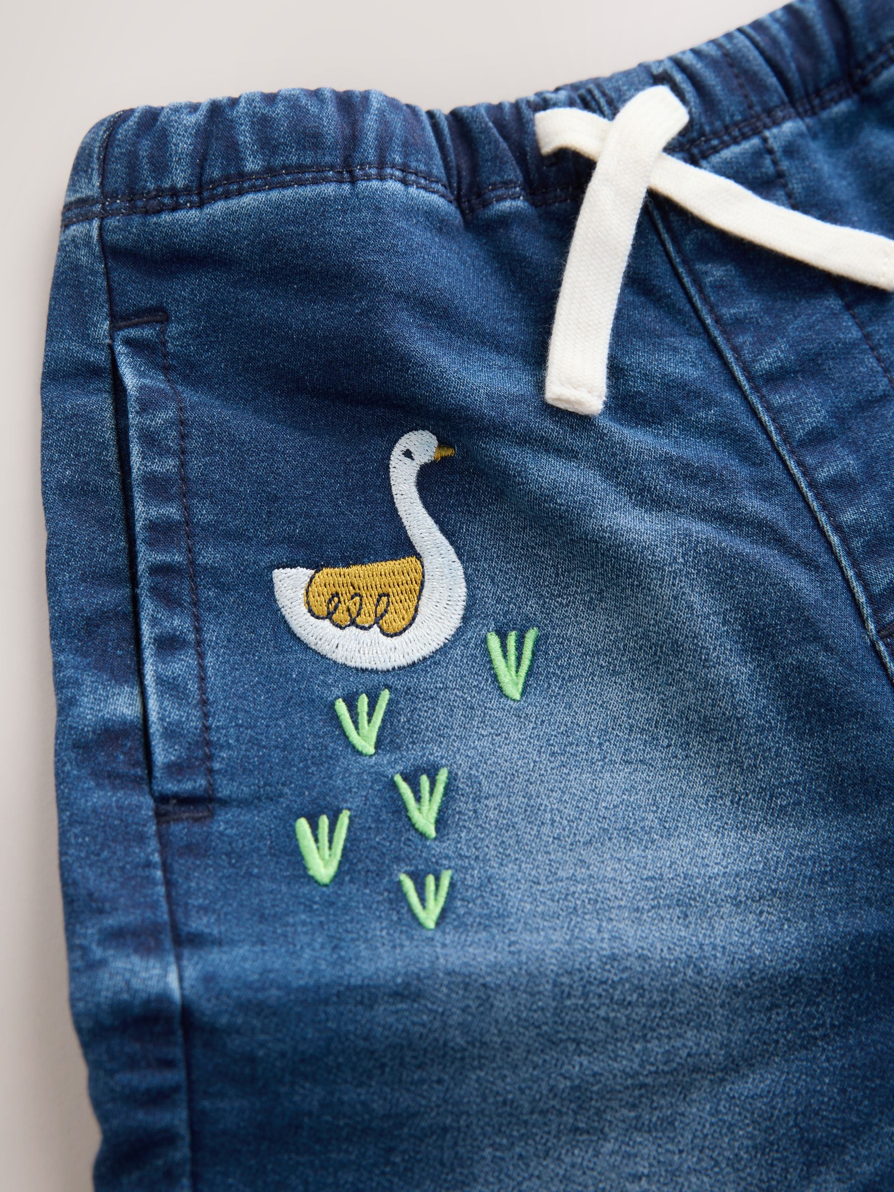 Middelblauw Boerderijpersonage - Jeans met elastische taille (3mnd-7jr)
