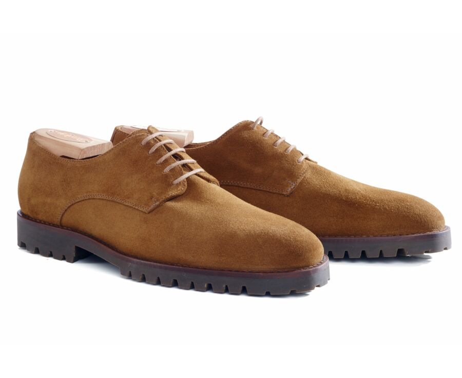 Derbies homme Velours Chamois semelle gomme crantée - BUSHEY GOMME
