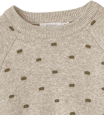 Fliink Bluse - Strik - Benna Dot - Humus/Carafe