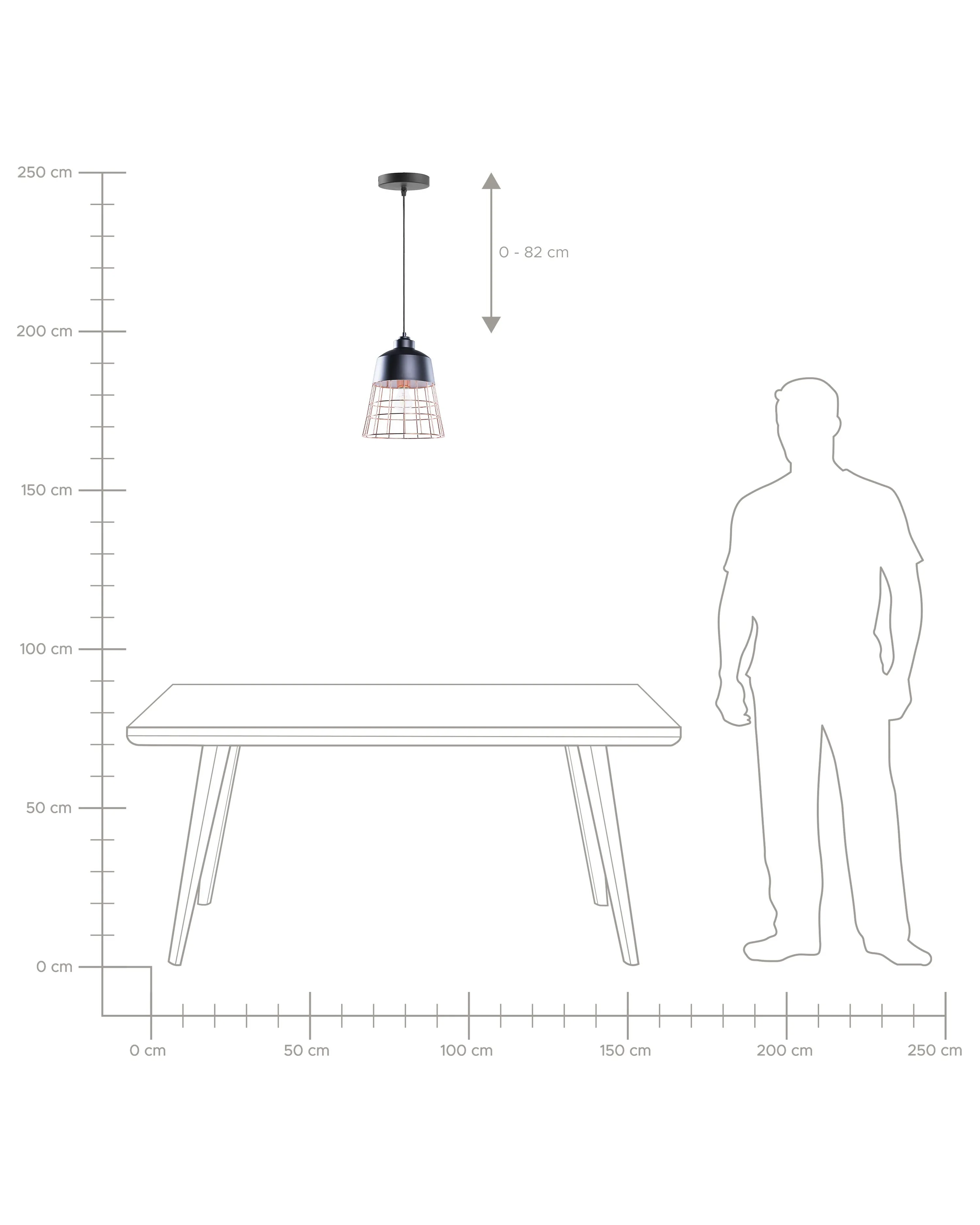 Hanglamp MONTE Metaal Zwart