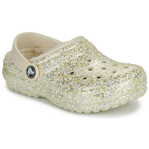 Crocs - Classic Lined Glitter Clog K - Beige / Doré