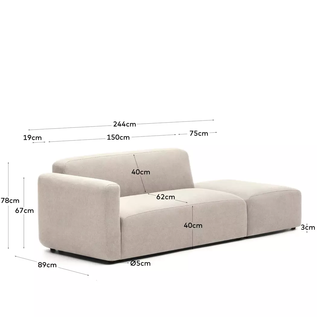 2-Sitzer mit Anstellhocker Neom