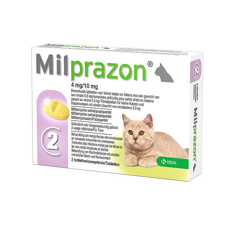 Milprazon Kitten en Kleine Kat 4 mg 2 tabletten