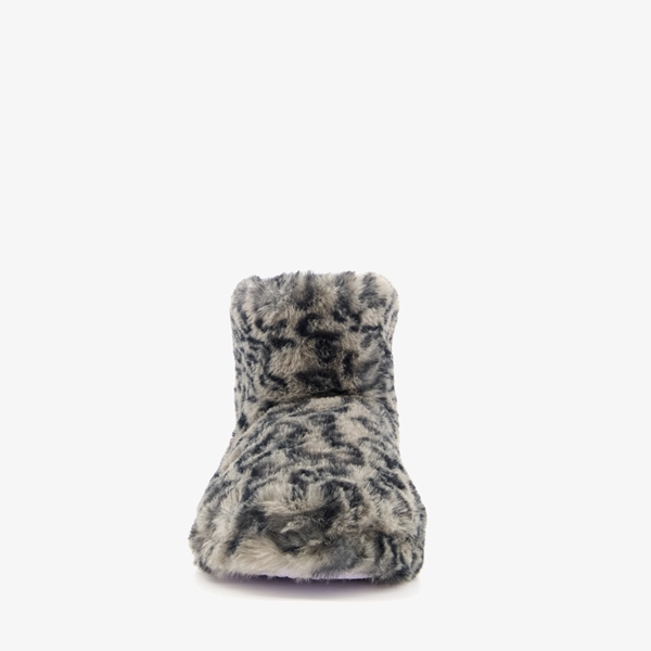Thu!s dames sloffen met luipaardprint grijs