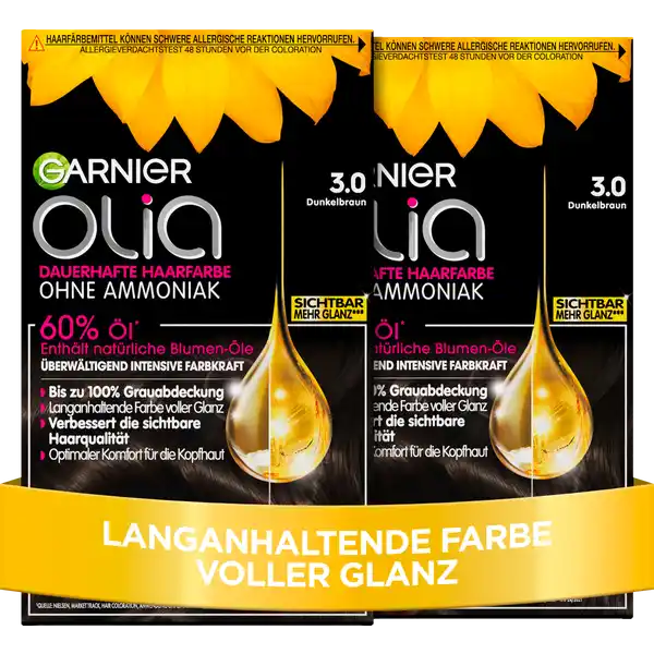 Dauerhafte Haarfarbe Coloration 3.0 Dunkelbraun Vorteilsset