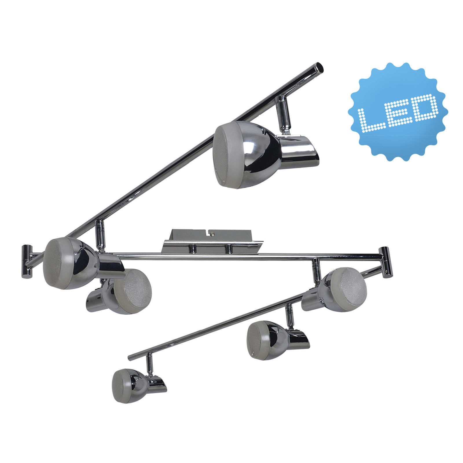 LED-Deckenleuchte CHROMEY - Chrom - 180 cm