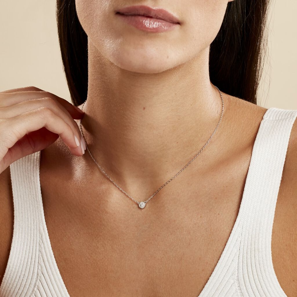 Collier Minna Argent Blanc Oxyde De Zirconium