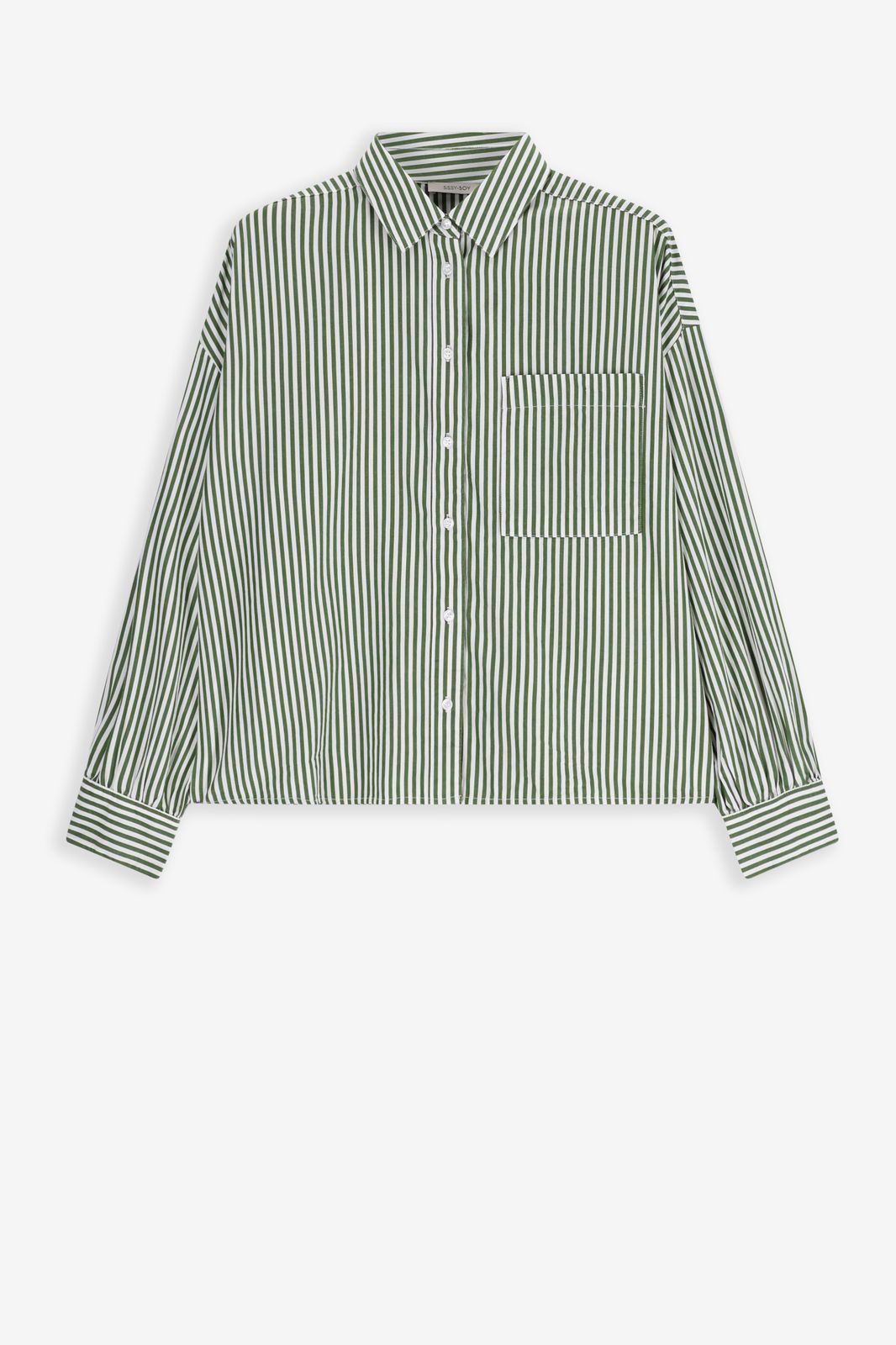 Groen gestreepte boxy blouse