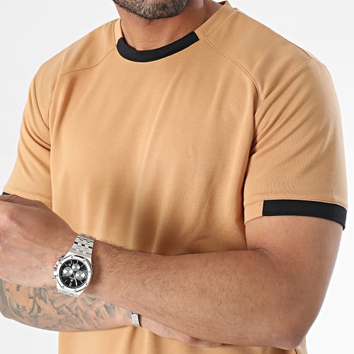 Ensemble Tee Shirt Et Short Jogging Noir Camel