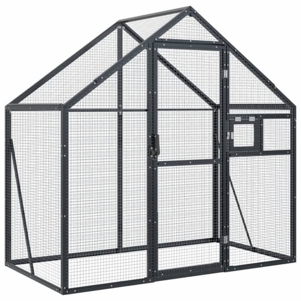vidaXL Fuglehus antrasitt 179x100x185 cm aluminium