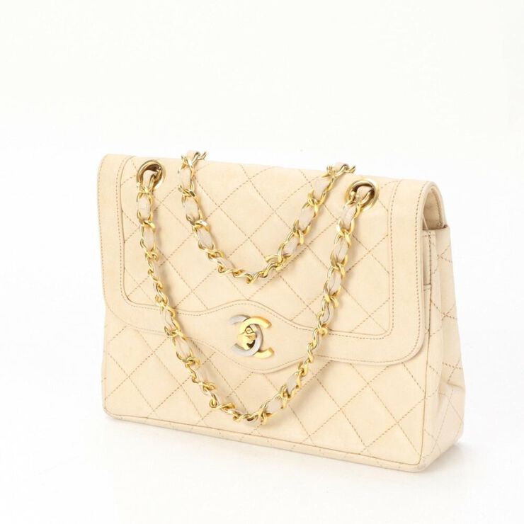 Chanel Vintage Chanel Flap Bag Beige