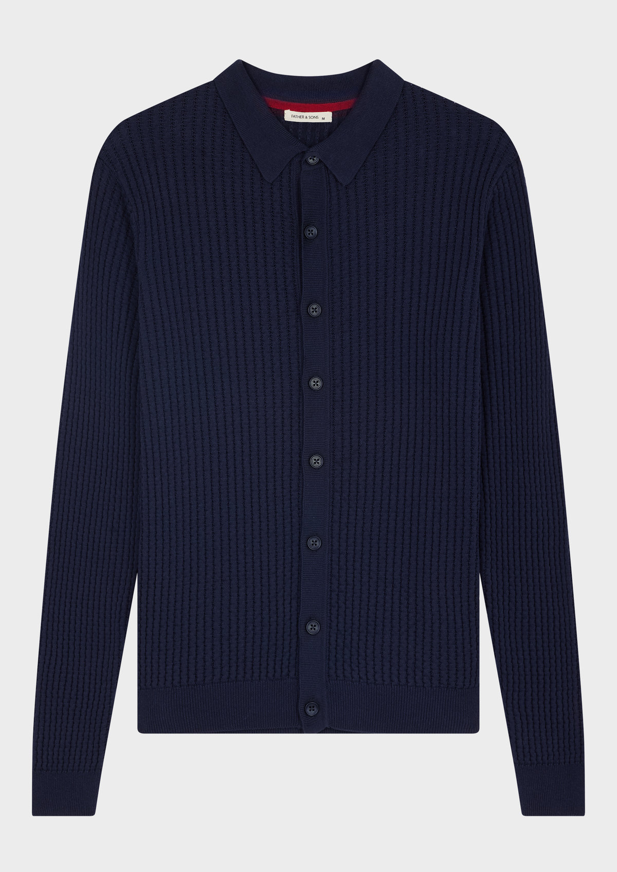Gilet boutonné en coton uni bleu marine