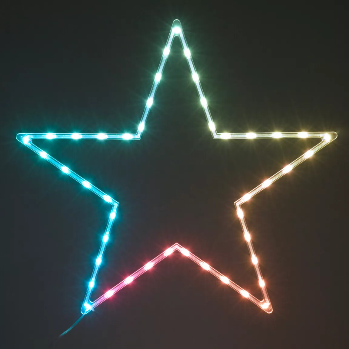 Étoile lumineuse néon 45 LED H60 cm Star Multicolore