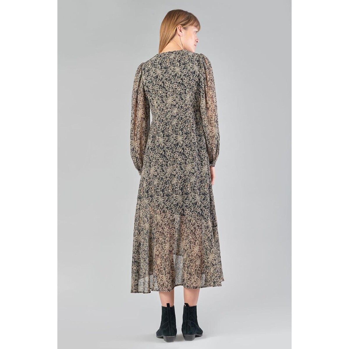 LE TEMPS DES CERISES<br>Vestido longo, mangas compridas, estampado