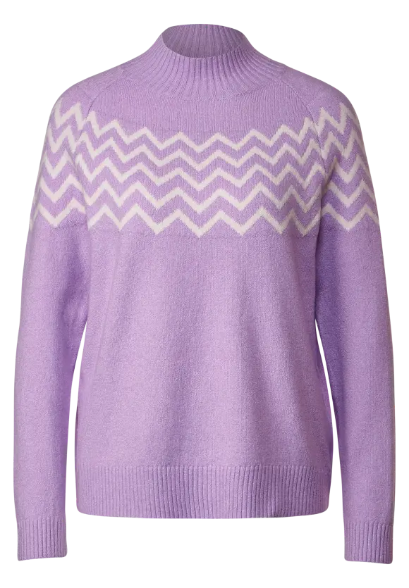 Pullover mit Stehkragen - soft pure lilac melange