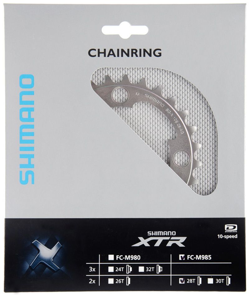 Shimano XTR 2x10-fach Kettenblatt für FC-M985 28 Zähne (AG) kaufen | Bike-Discount