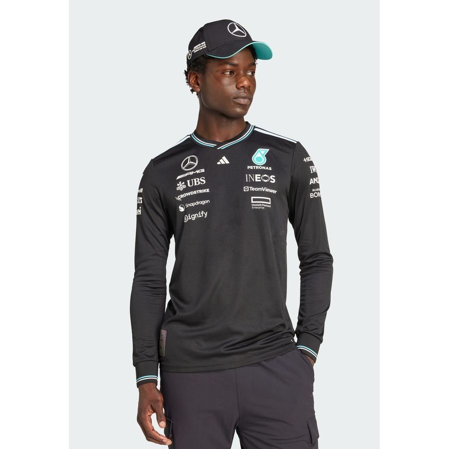 Adidas Maillot pilote manches longues noir authentique Mercedes - AMG Petronas Formula One Team