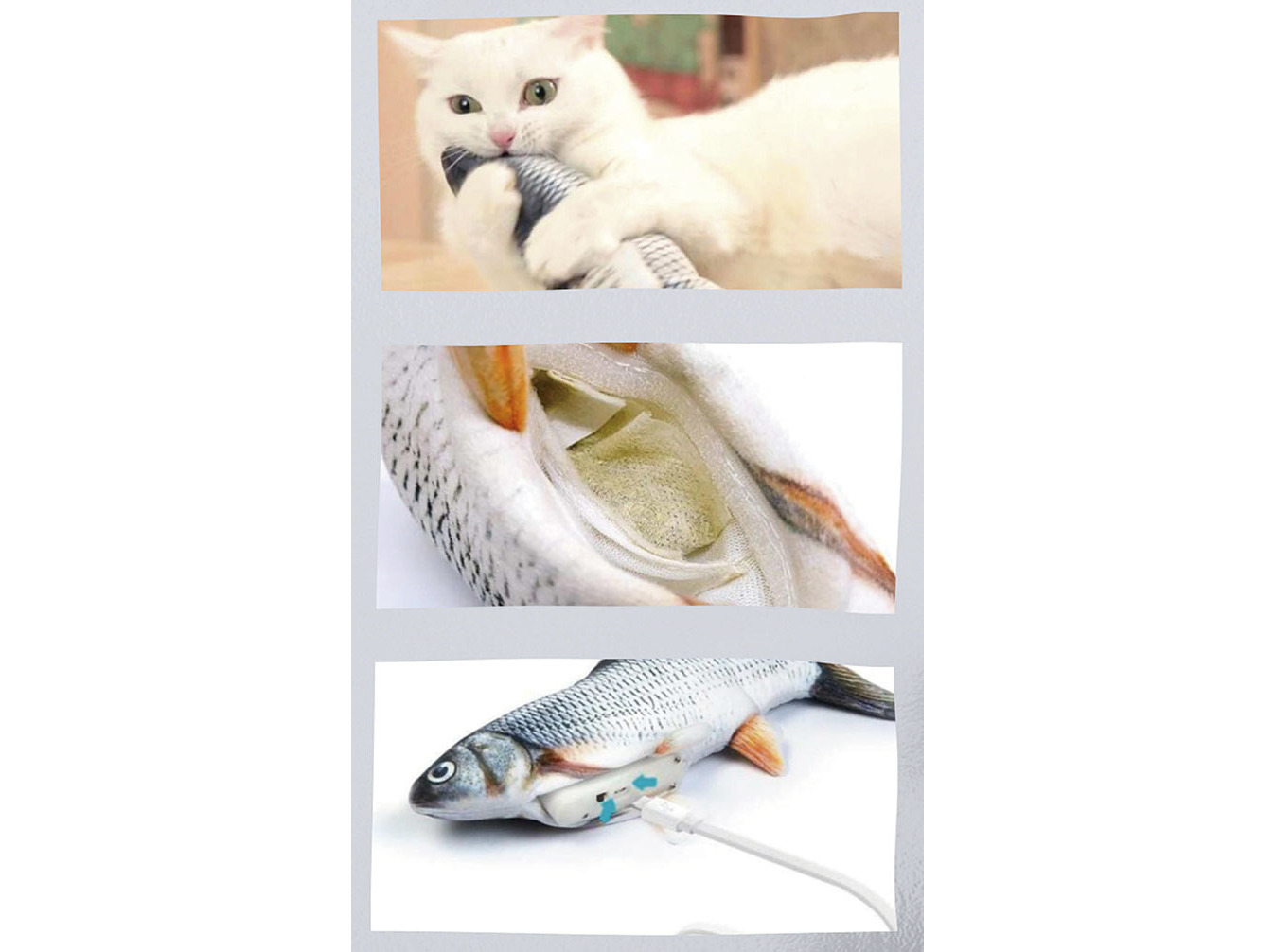 BRINQUEDO MAGIC FISH PRATEADO 32X13X5