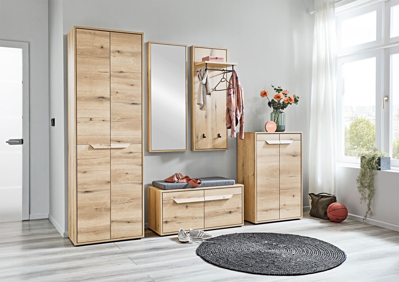 Garderobenschrank Perado 64 x 197 x 37 cm Evoke Eiche NB