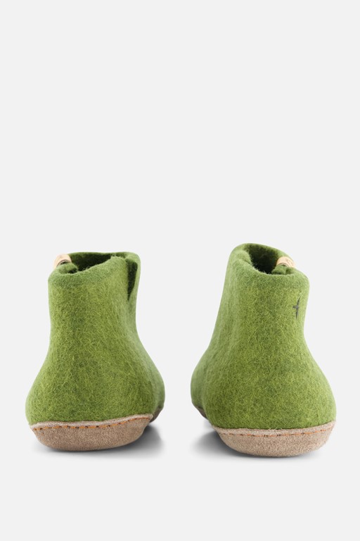 Tofvel Mula Pantoffels groen Schapenwol