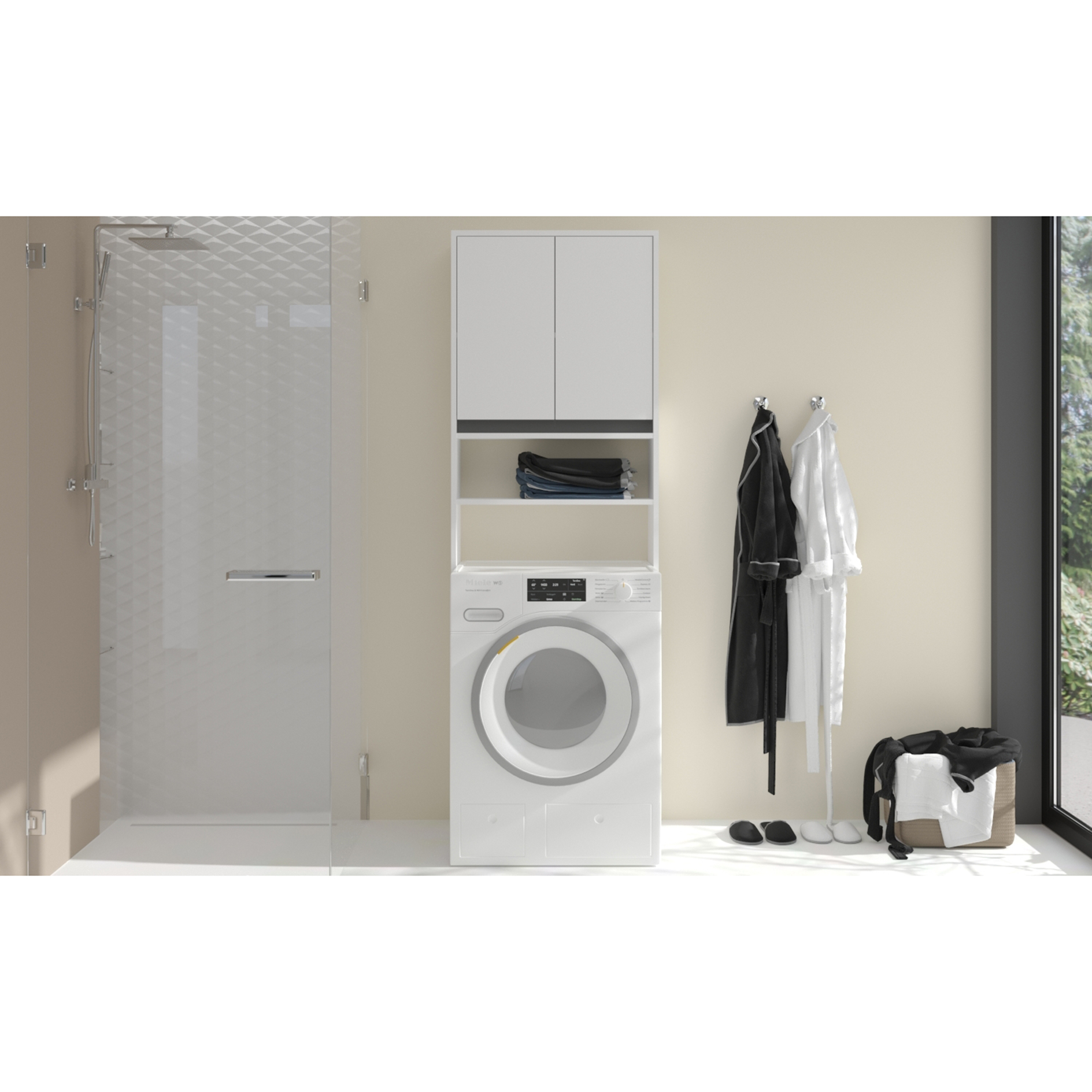 Waschmaschinenüberbau TORINO - weiß - 190 cm hoch