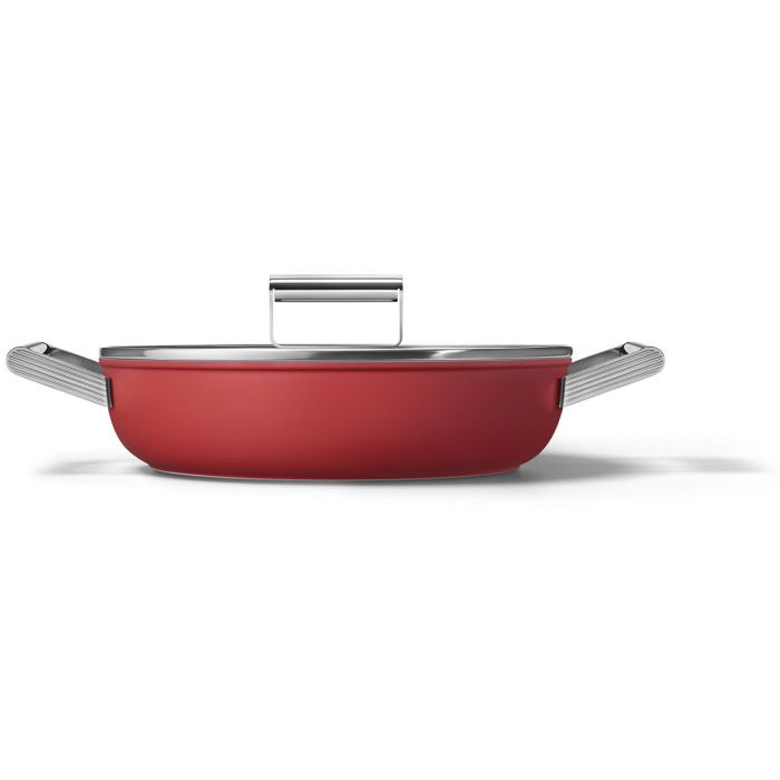 SMEG Schmorpfanne mit Deckel 28 cm CKFD2811RDM Rot